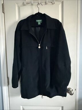 Men’s “Wimbledon Official Tennis Jacket” Minimalist Black Zip size Large